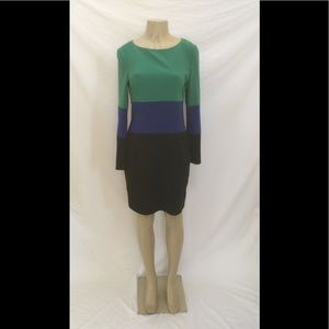 Adrianna Papell Size 10 Color-Block Sheath Dress